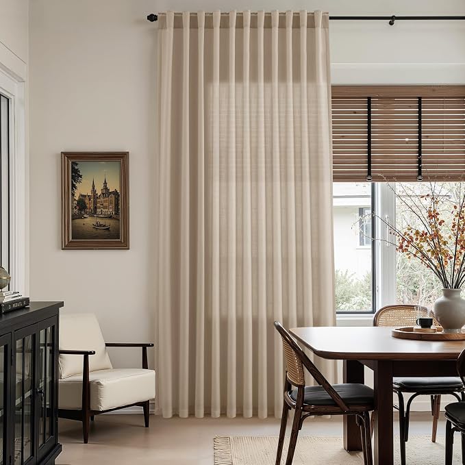 Sepia Beige Linen Curtains 90 Inches Long - Image 8