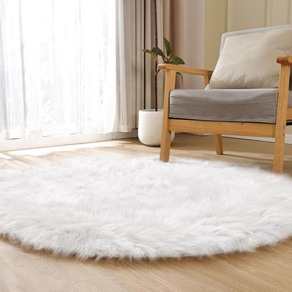 ORINOVA White Fluffy Faux Fur Rugs - Image 5