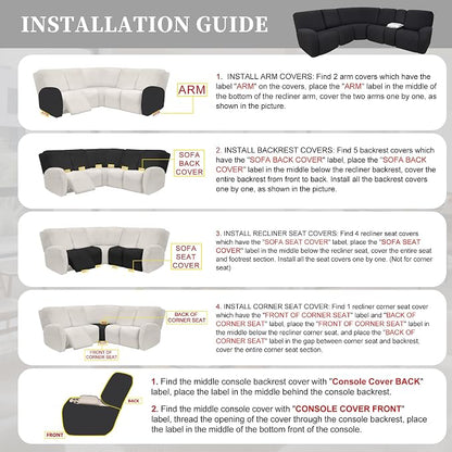 100% Waterproof Sectional Recliner Couch Covers - Image 7