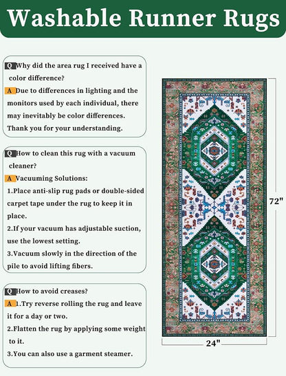 SERISSA 2x6 Washable Non Slip Boho Runner Rug - Image 6