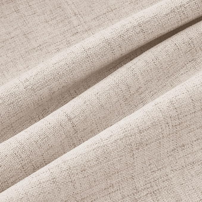 MIULEE 100% Blackout Linen Curtains 42 x 63 Inch Natural 2 Panels | Thermal - Image 9