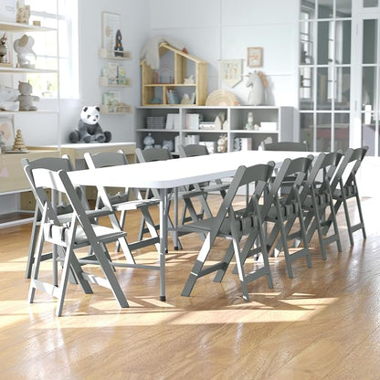 Flash Furniture Hercules Set of 2 Kids Gray Resin Folding Chairs - Image 2