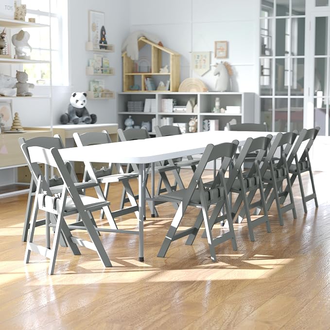 Flash Furniture Hercules Kids Gray Resin Folding Chair - Image 2