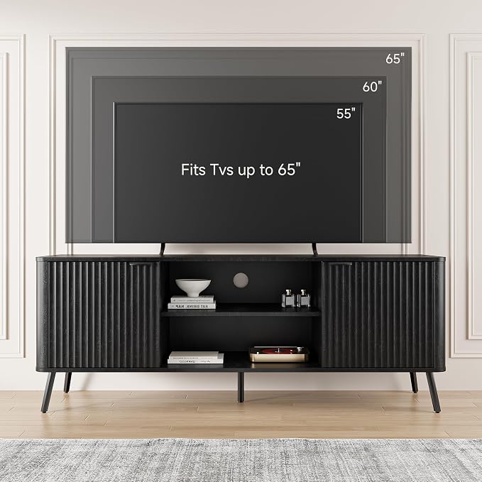 Fatmok TV Stand, Mid Century Entertainment Center - Image 4