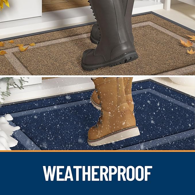 OLANLY Front Door Mat Outside 29.5x17, All-Season Heavy-Duty Rubber Doormat | - Image 4
