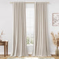 Extra Long 100% Blackout Linen Curtains by Guken