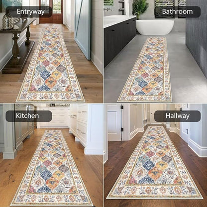 HEBE Hallway Runner Rug 2'8''x12', Washable Non Slip Kitchen Rug Runner | Soft - Image 5