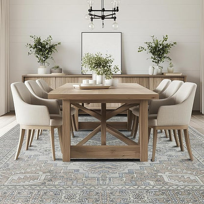 8x10 Washable Area Rugs for Living Room, Dining Room- Retro Taupe | Ultra Soft - Image 6