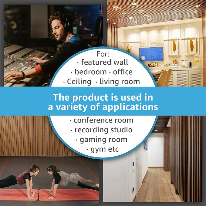 Art3d 4 Pack 47.2 x 23.6in. Wood Slat Acoustic Panels - Image 7