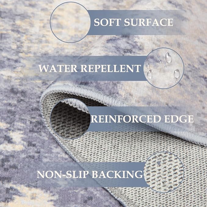 RELEANY Washable 5'x7' Abstract Area Rug - Image 2