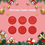 Christmas Cookie Stamps Silicone Cookie Stamps Cookie Cutter Biscuit for DIY Christmas and Daily Baking Set of 6