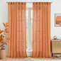 Burnt Orange Semi Sheer Linen Curtains 90 Inch by LAMIT
