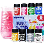 Edible Glitter - 8 Colors Luster Dust Edible Set for Drinks, Food Grade Edible Glitter Dust for Cake Decorating, Cocktail, Fondant, Strawberries, Candy, Cookie, Chocolate. Vegan and Gluten Free - 5g/bottle