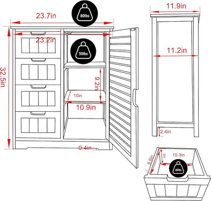 Yardenaler Bamboo Bathroom Storage Cabinet - Image 3
