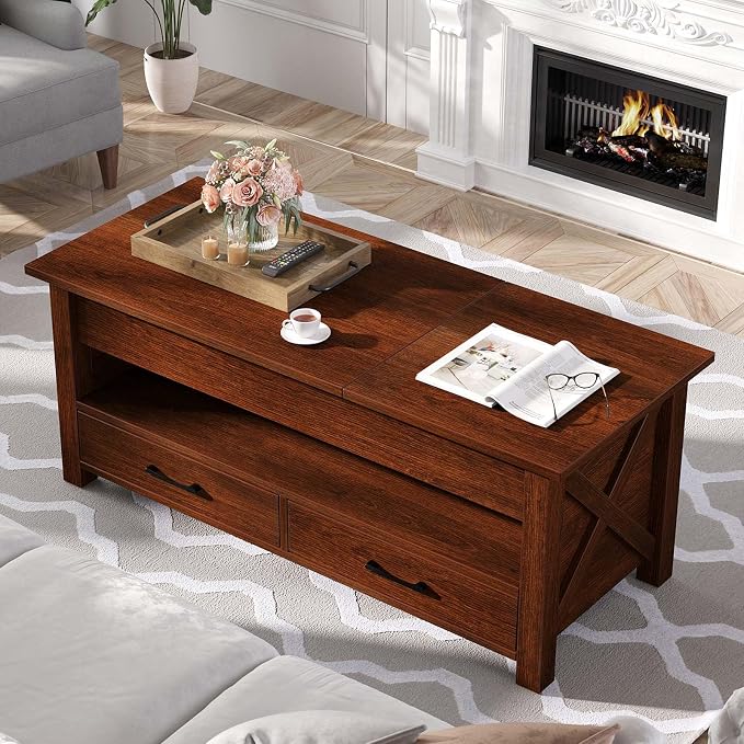 Seventable Coffee Table, 47.2" Lift Top Coffee Table - Image 2