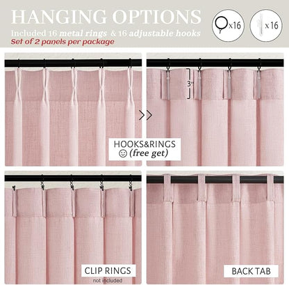 Pretty Light Pink Semi Sheer Curtains 96 Inches Long - Image 7
