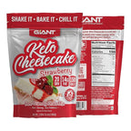 Giant Sports Keto Cheesecake Shake Mix - Delicious Low Carb, Ketogenic Diet Gluten Free Powder Mix - Works Great with Almond Milk - Strawberry (20 Serving Bag)