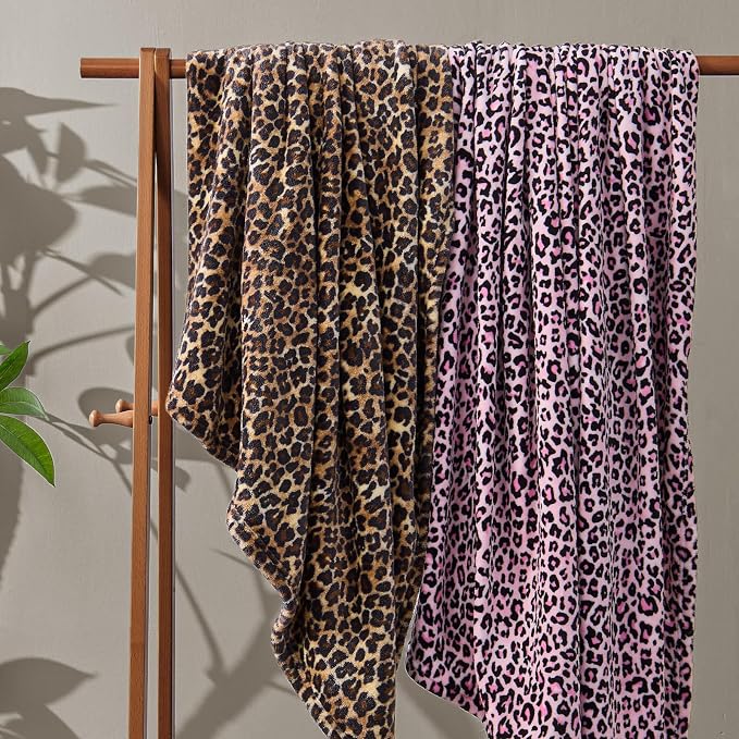 BEDELITE Fleece Blanket Soft Plush Twin Size Blanket Brown Leopard 60"x80" | - Image 7