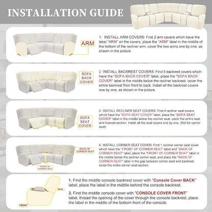 100% Waterproof Sectional Recliner Couch Covers - Image 7