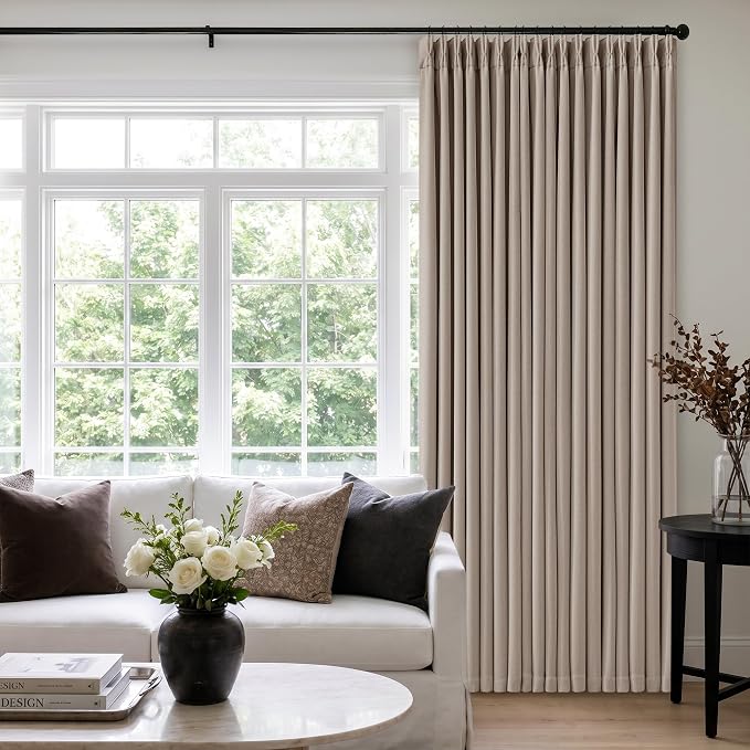 60 Inch Extra Wide 100% Blackout 92 Inch Curtains 1 Panel, Burlywood Birch | by Twodrapes