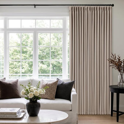 60 Inch Extra Wide 100% Blackout 92 Inch Curtains 1 Panel, Burlywood Birch | by Twodrapes