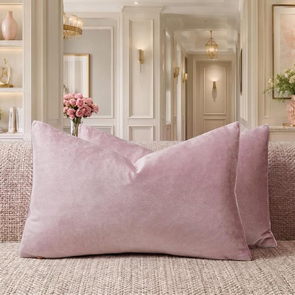 GIGIZAZA Sweet Lilac Velvet Throw Pillow Covers 12x20 Pack of 2 | Decorative by GIGIZAZAFocusingonhomedecoration
