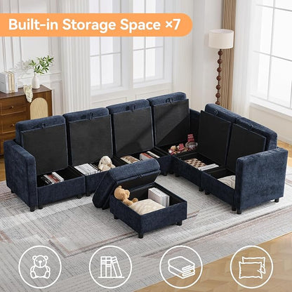 104'' V Shaped Modular Sofa, Sectional Couch - Image 3