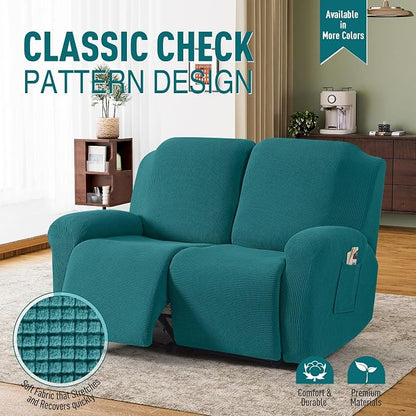 TAOCOCO Recliner Loveseat Slipcover, 6 Pieces Dual Recliner Sofa Covers - Image 2