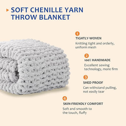 L'AGRATY Chunky Knit Throw Blanket - Image 2