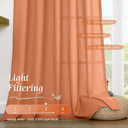Short Linen Curtains 45 Inches Long - Image 4