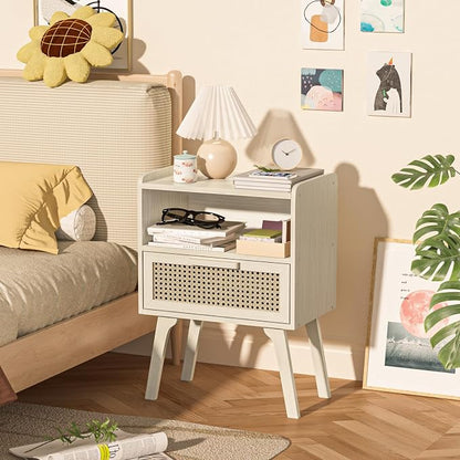Lerliuo Rattan Nightstand, Side Table - Image 4