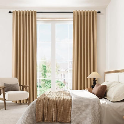 100% Blackout Linen Curtains 96 Inch Length 2 Panels Set - Image 8