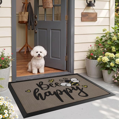 LUMI Outside Welcome Door Mat 32x47, Non-Slip Durable Rubber Easy Clean | Bee - Image 9