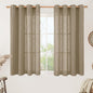 Semi Sheer Linen Curtains 45 Inches Long, Light Filtering Panels Bronze Grommet by LAMIT