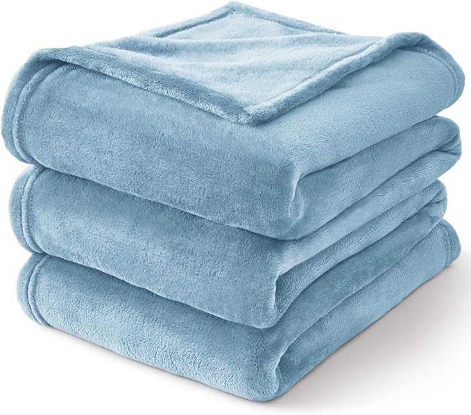BEDELITE Fleece Blanket Soft Plush King Bed Blanket Washed Blue 108"x90" | - Image 7