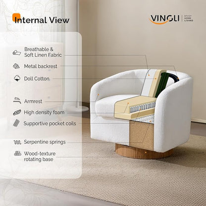 VINGLI 360°Swivel Accent Chair - Image 7