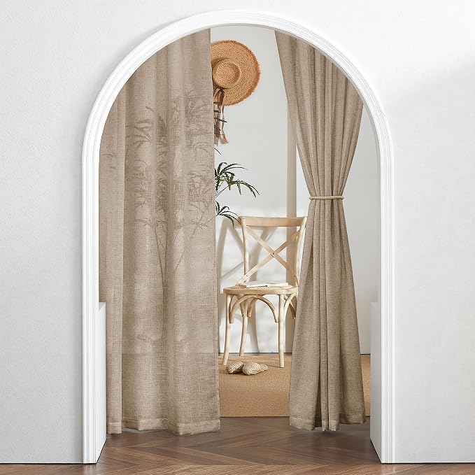 RYB HOME Sheer Curtains 102 inches, Extra Long Floor to Ceiling Curtains | Half - Image 7