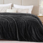 BEDELITE 3D Ribbed Jacquard Black King Size Blankets by BEDELITE