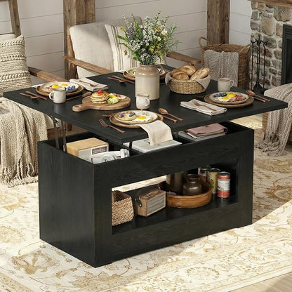UNIQUITE 40" Lift Top Coffee Table, 4 in 1 Multi-Function Lift Coffee Tables - Image 7