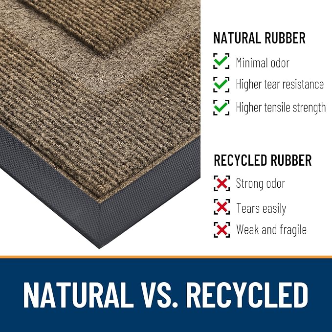 OLANLY Half Circle Front Door Mat Outside 47x23 All-Season Rubber Doormat | - Image 4