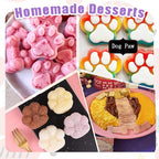 RUGVOMEM Set of 8 Silicone Dog Treat Molds, 3 Pieces 2 in 1 Dog Paw and Bone Shaped Molds & 5 Pieces Bone Cookie Cutter