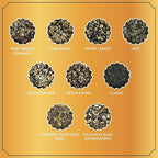 Tea Leaf & Co. Harmony Pure Delight 9 Pack Premium Tea Gift Combo Box (Classic, Tulsi Ashwagandha, Lemon Ginger, Mint, Detox Kahwa, Turmeric Tulsi, Honey Lemon, Sweet Hibiscus & Green Chamomile) - 8Oz