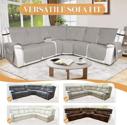 HDCAXKJ 100% Waterproof Reclining Sectional Couch Covers L Shape Recliner Sofa - Image 6