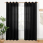 YoungsTex Black Linen Semi Sheer Curtains 80 Inch Length by YoungsTex
