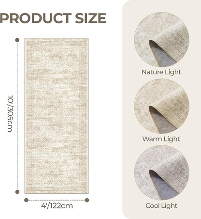 4x10 Runner Rug Non Slip, Washable Hallway Runner Rug, Nursery Room, Soft - Image 2