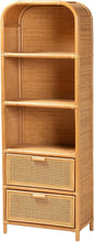 Bali & pari Curacao Modern Bohemian Light Honey Rattan 2-Drawer Bookcase by balipari