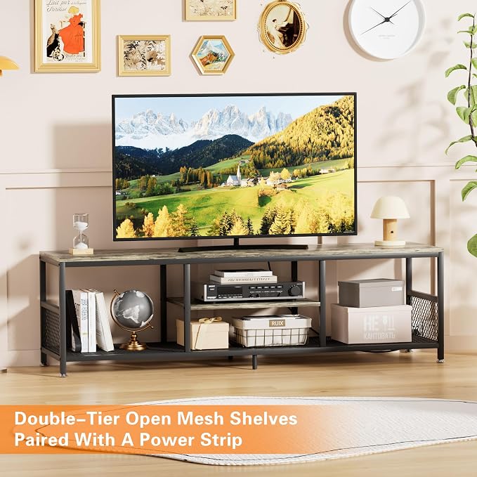 VECELO TV Stand with Power Outlets - Image 3
