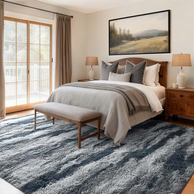 5x7 Ft Large Shag Rugs for Bedroom Living Room for Men Boys, Tie Dyed Ultra - Image 3