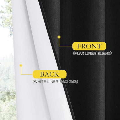 NICETOWN Black Out Linen Curtains, Complete Blackout Shades - Image 5