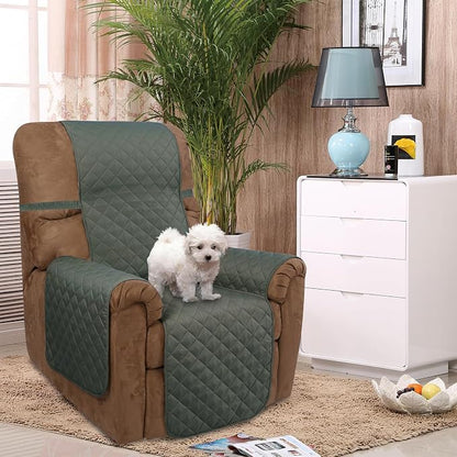 U-NICE HOME Reversible Recliner Chair Covers, Pet Friendly, Elastic Straps - Image 2